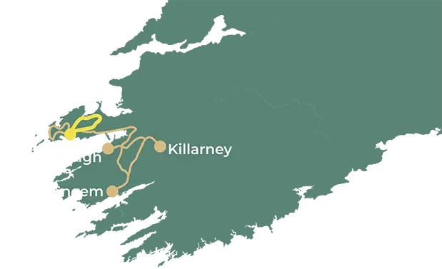 Southwest of Ireland – The Kingdom of Kerry day 7 map